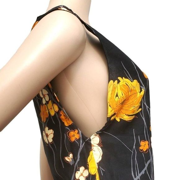 Vintage Black Shift Dress Big Print Snyder Craft California Women Size 6 8 - Picture 2 of 10